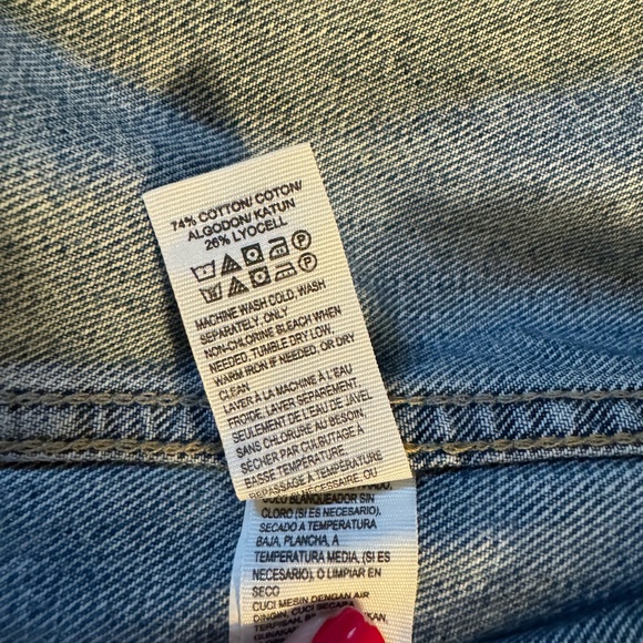 Lucky Brand The Tomboy Trucker Frayed Hem Jean Jacket, Size Medium - Picture 8 of 10